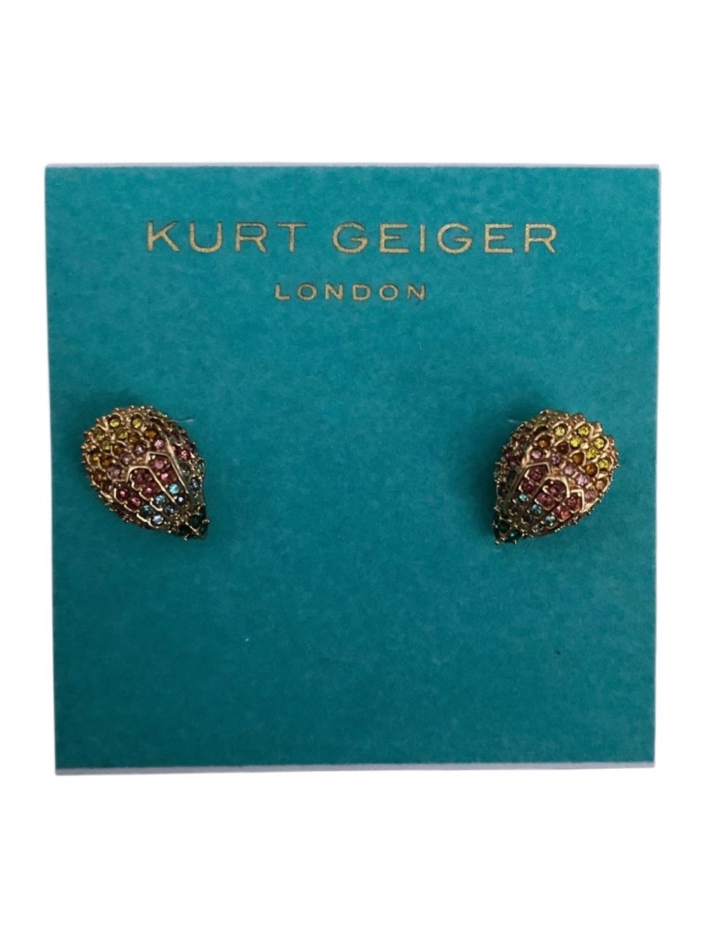 Kurt Geiger London Multicolor Crystal Pavè Eagle Head Stud Earrings